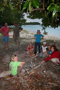 Bål på strand