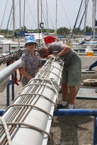 Jens og Niels med mast i Port Saint Louis