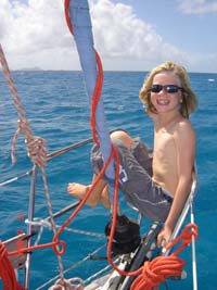 Jens på vej til Chatham Bay, Union Island