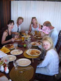 Middag med vennerne paa Barbados