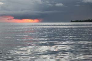 Solnedgang p Bora Bora